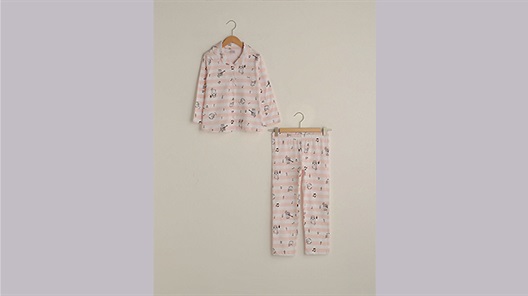 Camdaki Kız Çocuk Desenli Pijama Takımı